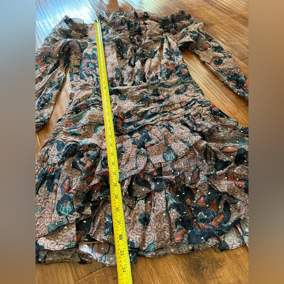 Ulla Johnson Cecily Ruffled Printed Fil Coupé Silk Blend Chiffon Mini Dress Sz:6 - Picture 14 of 16